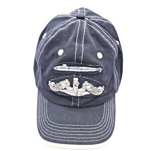 US Navy Submarine Dolphins Hat Ball Cap Strapback Vintage Military Black